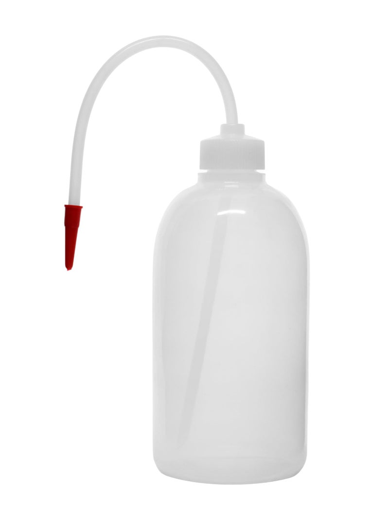 EISCO Wash Bottle, 500ml - Polyethylene - Translucent, Unbreakable - Screw Cap with Flexible Delivery Tube for Dispensing Liquid - Includes Tube Cap Labs - Image 1